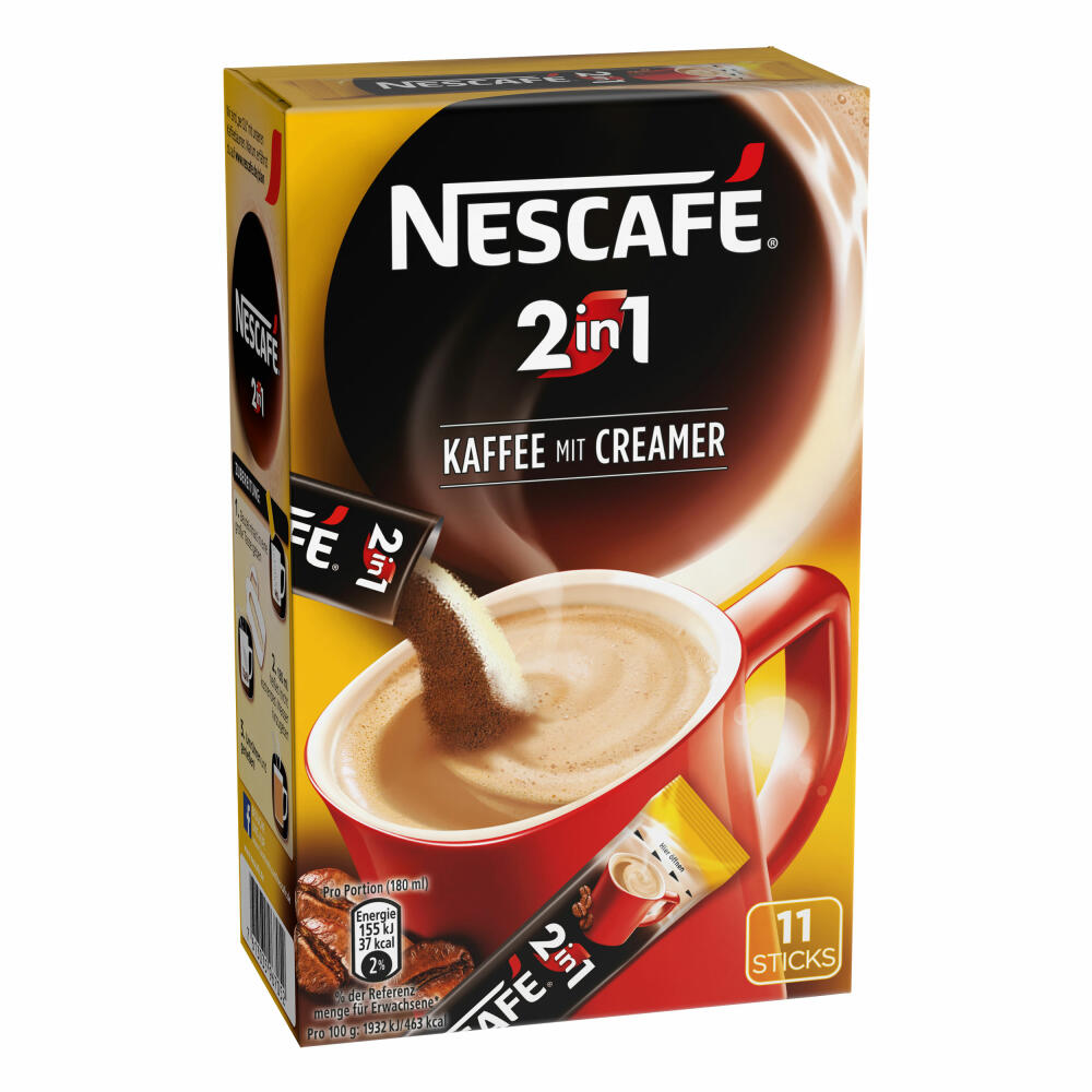 Nescafé 2in1 Stix, 3er Set, Kaffee mit Creamer / Kaffeeweißer, Instant Milchkaffee