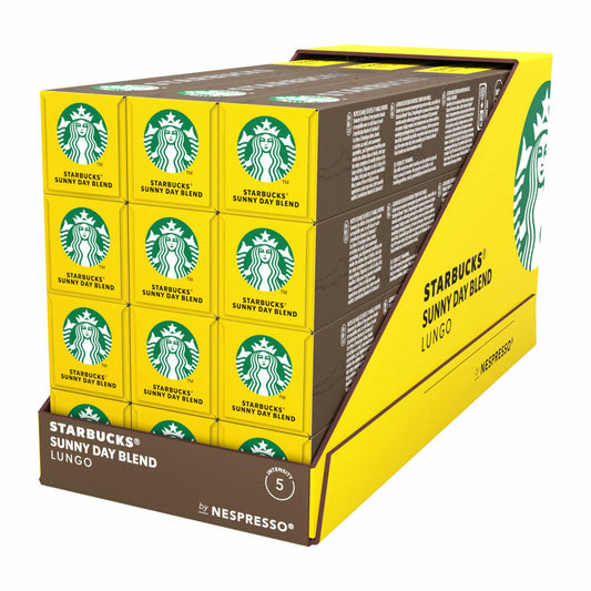 Starbucks Sunny Day Blend Coffee Set of 12, Blonde Roast, for Nespresso, 12 x 10 coffee capsules