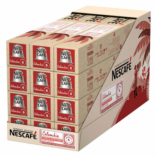 Nescafé Espresso Colombia 12er Set, Farmers Origins, Nespresso Kaffeekapseln, 12x10 Stück