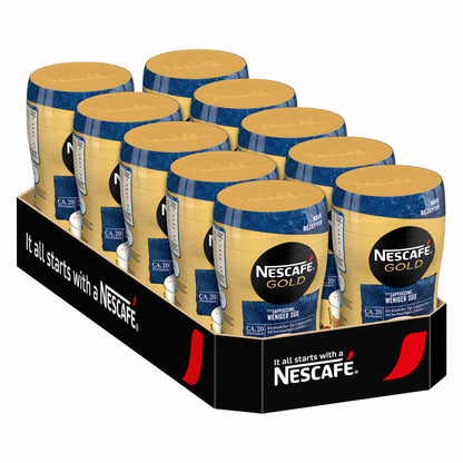 Nescafé Gold Typ Cappuccino Weniger Süß, Löslicher Kaffee, Instantkaffee, Kaffee, Dose, 10 x 250 g, 12311731