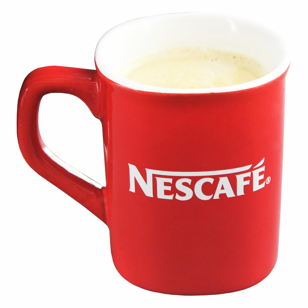 Nescafé Kaffeebecher, Kaffee Becher, Kaffeetasse, Tee Tasse, Eckig, Rot, 230 ml