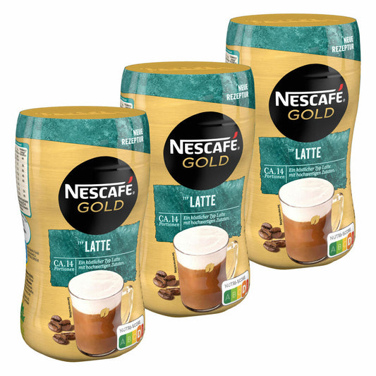 Nescafé Gold Type Latte, Soluble Bean Coffee, Instant Coffee, Coffee, Can, 3 x 250 g