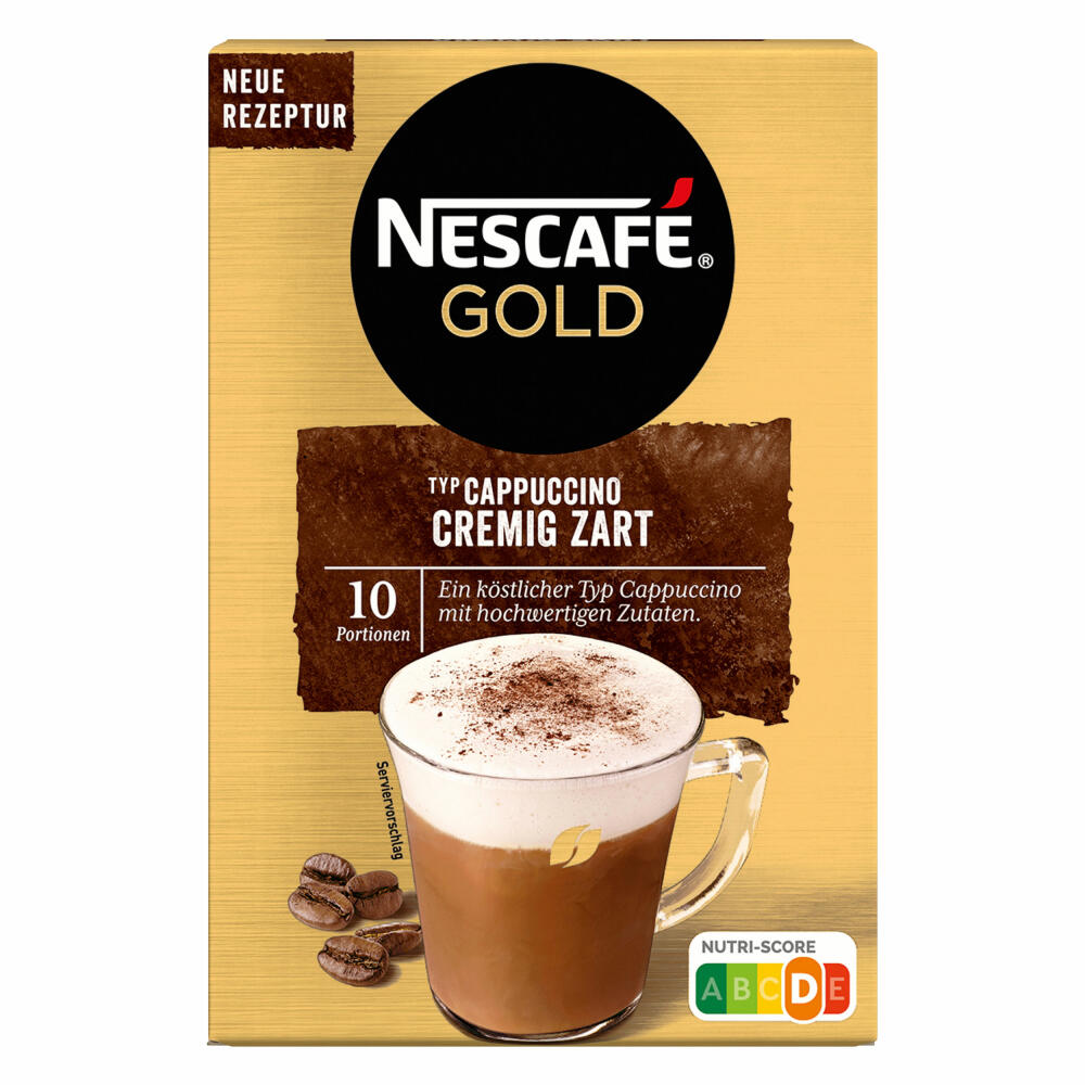 Nescafé Gold Type Cappuccino Creamy Delicate, Soluble Bean Coffee, Instant Coffee, Coffee, 5 x 10 servings