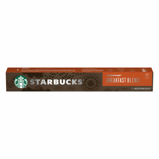 Starbucks Breakfast Blend, Medium Roast, Roasted Coffee, Nespresso Compatible, Coffee Capsules, 10 Capsules, 12505337