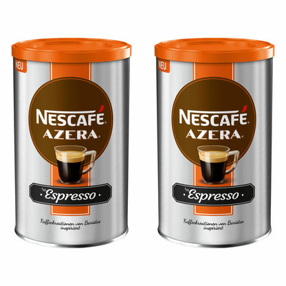 Nescafé Azera Typ Espresso, 2er Set, Kaffee, Instantkaffee mit gemahlenem Bohnenkaffee, 100 g Dose, 12328068