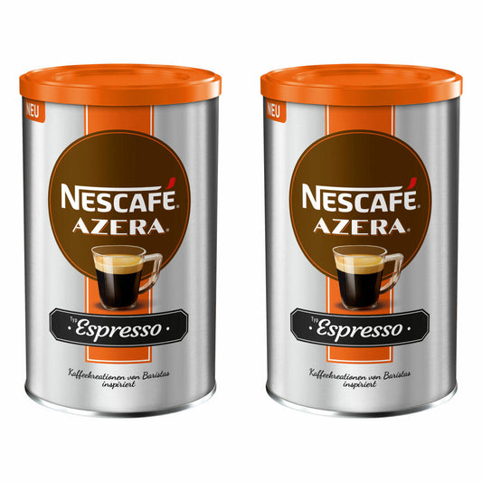 Nescafé Azera Typ Espresso, 2er Set, Kaffee, Instantkaffee mit gemahlenem Bohnenkaffee, 100 g Dose, 12328068