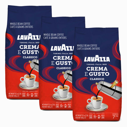 Lavazza Crema e Gusto Classico, Ganze Bohnen, Kaffeebohnen, Kaffee, Espresso, Bohnenkaffee, 3 x 1 kg