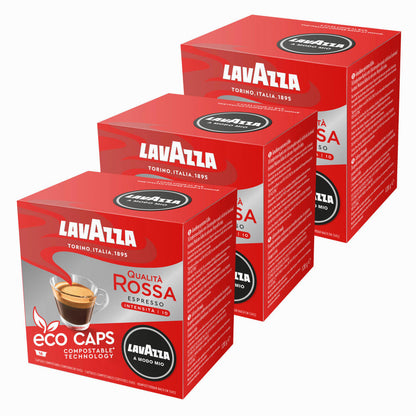 Lavazza A Modo Mio Eco Kaffeekapseln Espresso Qualitá Rossa, Kaffee Kapsel, Kompostierbar, 3 x 16 Kapseln