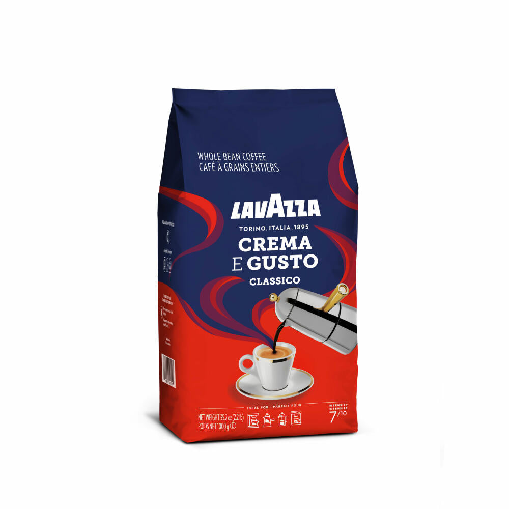 Lavazza Crema e Gusto Classico, Ganze Bohnen, Kaffeebohnen, Kaffee, Espresso, Bohnenkaffee, 2 x 1 kg