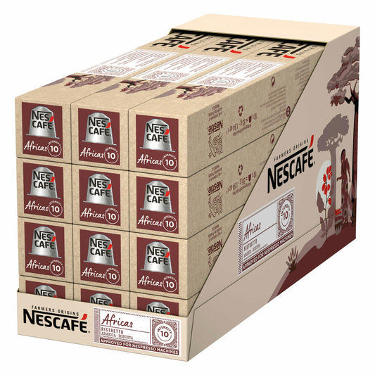 Nescafé Ristretto Africa 12er Set, Farmers Origins, Nespresso Kaffeekapseln, 12x10 Stück