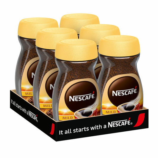 Nescafé Classic Mild 6er Set, löslicher Bohnenkaffee, Kaffee, 6 x 200 g für insgesamt 600 Tassen