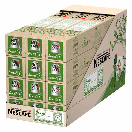 Nescafé Lungo Brazil 12er Set, Farmers Origins, Nespresso Kaffeekapseln, 12 x 10 Stück