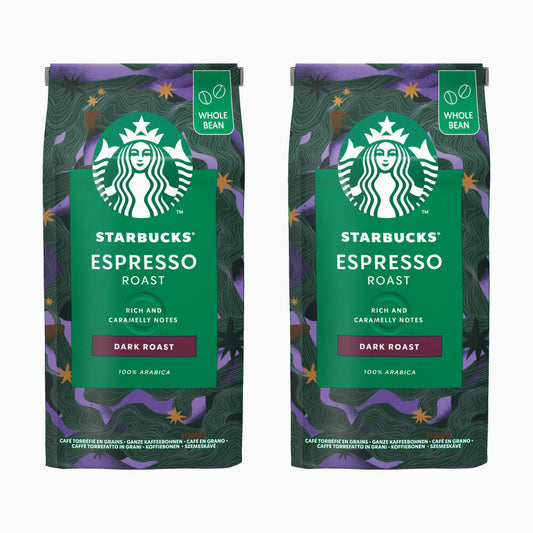 Starbucks Espresso Roast Coffee, Set of 2, Dark Roast, Roasted Coffee, Full-Bodied, Whole Beans, 2 x 200 g