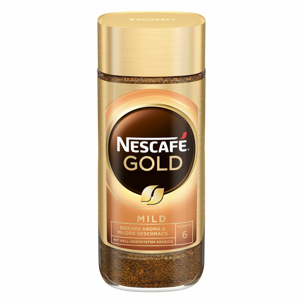 Nescafé Gold Mild, löslicher Bohnenkaffee, Kaffee, Glas, 200 g, für 100 Tassen