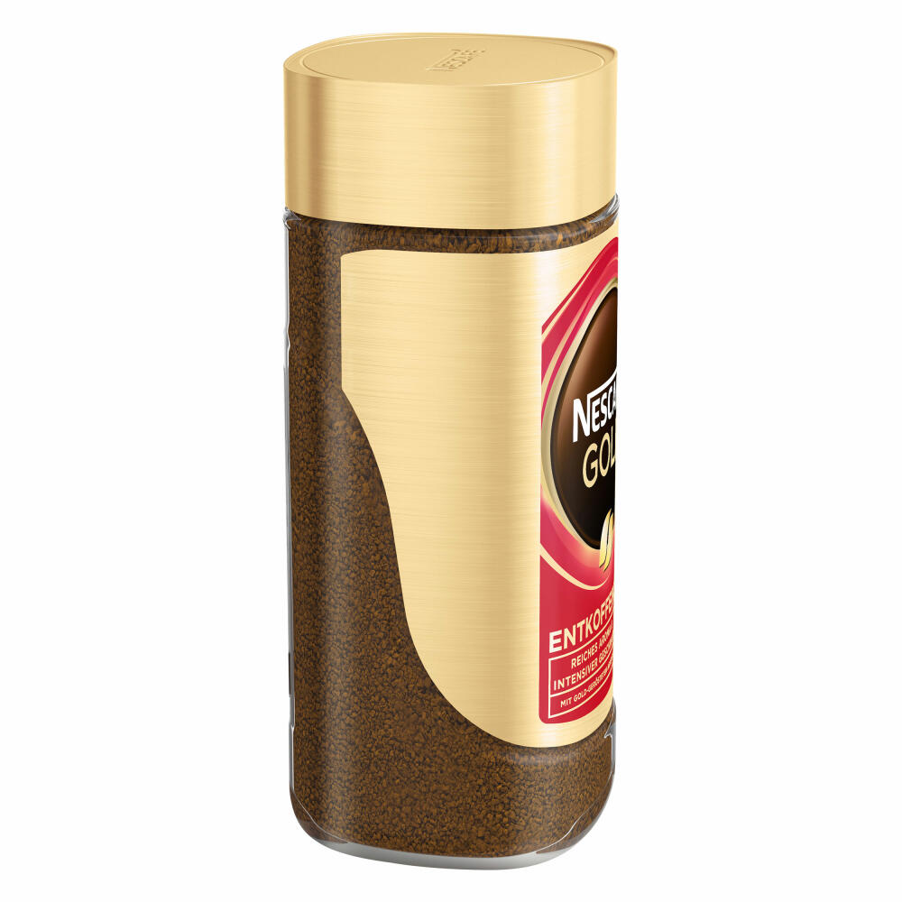 Nescafé Gold Entkoffeiniert, löslicher Bohnenkaffee, Decaf Kaffee, Glas, 200 g, für 100 Tassen