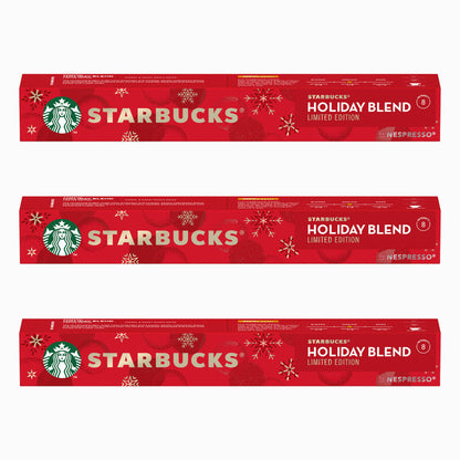 Starbucks Holiday Blend, Coffee, Roasted Coffee, Nespresso Compatible, Coffee Capsules, 3 x 10 Capsules