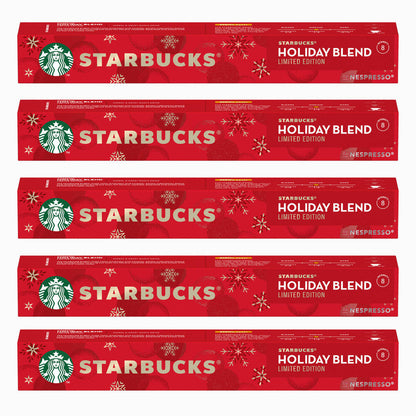 Starbucks Holiday Blend, Kaffee, Röstkaffee, Nespresso kompatibel, Kaffeekapseln, 5 x 10 Kapseln