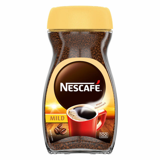 Nescafé Classic Mild, löslicher Bohnenkaffee, Kaffee, Glas, 200 g, für 100 Tassen