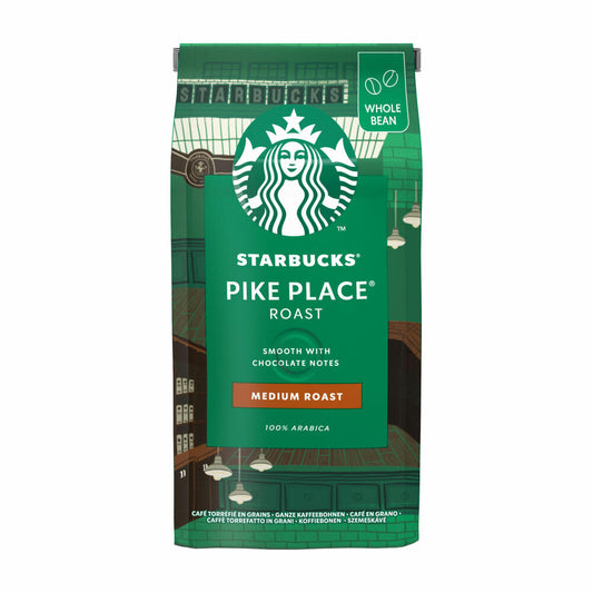 Starbucks Pike Place Coffee, Medium Roast, Roasted Coffee, Mild, Chocolate Note, Whole Beans, 200g