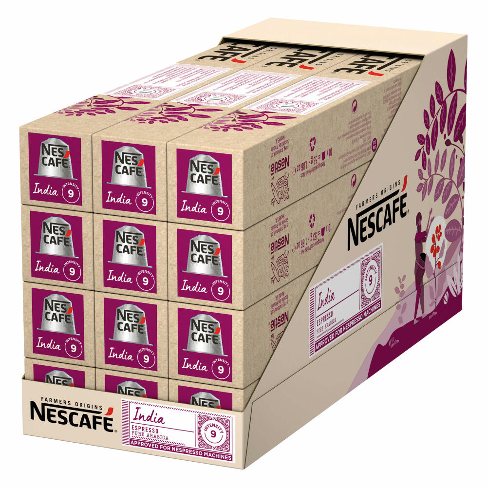 Nescafé Espresso India Set of 12, Farmers Origins, Nespresso coffee capsules, 12x10 pieces