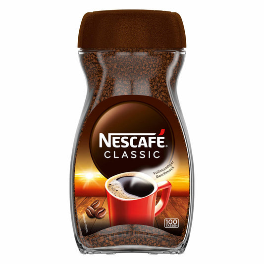 Nescafé Classic, löslicher Bohnenkaffee, Kaffee, Glas, 200 g, für 100 Tassen