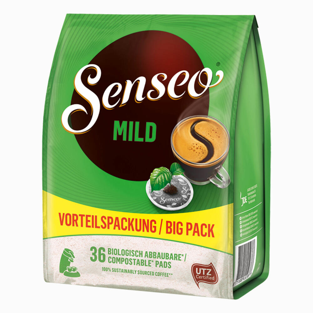 Senseo Mild Kaffeepads, für alle Padmaschinen, Kaffee, Raffiniert und Fein, 360 Kaffee Pads, á 6.9 g