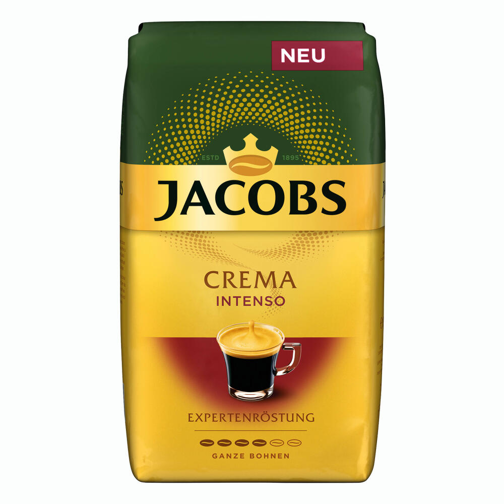 Jacobs Crema Italiano Expertenröstung, Bohnenkaffee, ganze Bohnen, Röstkaffee, Kaffeebohnen, 2 x 1000 g