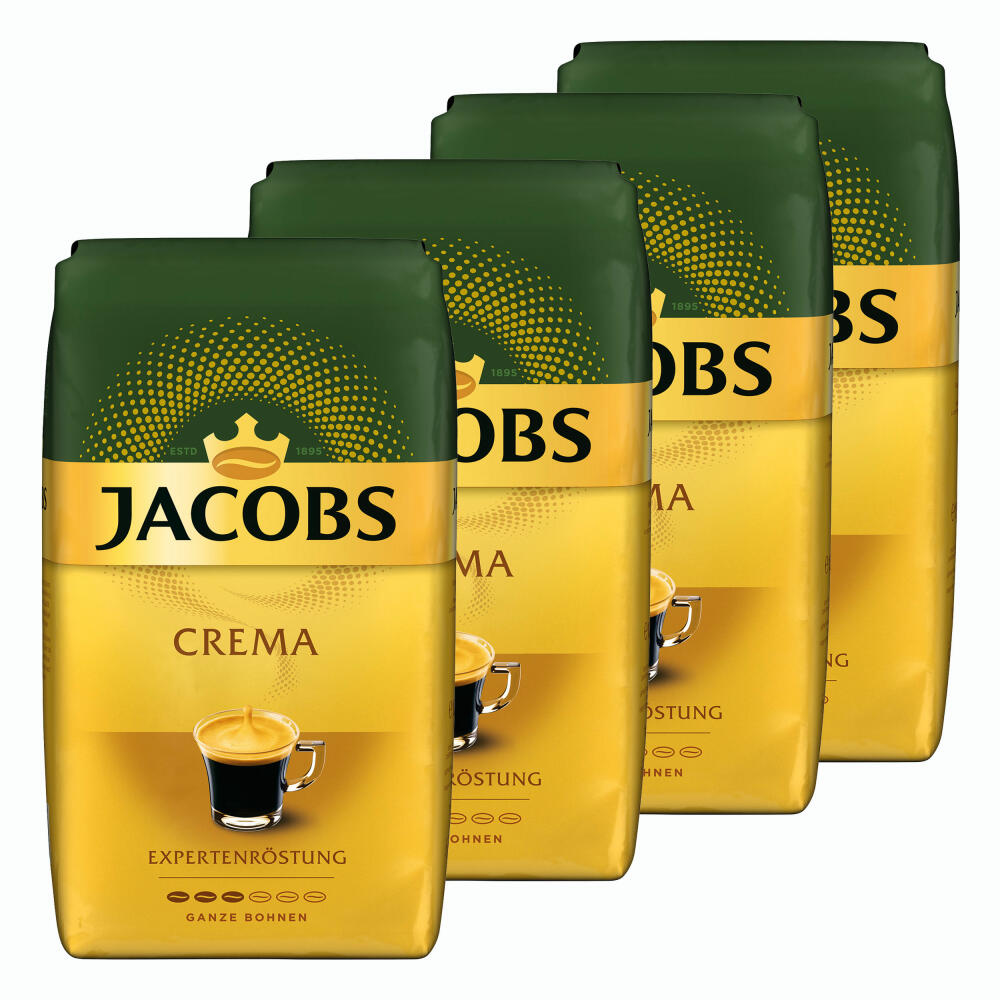 Jacobs Crema Expertenröstung, Bohnenkaffee, ganze Bohnen, Röstkaffee, Kaffeebohnen, 4000 g