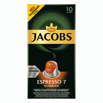 Jacobs Espresso 7 Classico, Kaffeekapseln, Nespresso Kompatibel, Kaffee, 50 Kapseln, á 5.2 g