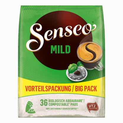 Senseo Mild Kaffeepads, für alle Padmaschinen, Kaffee, Raffiniert und Fein, 360 Kaffee Pads, á 6.9 g