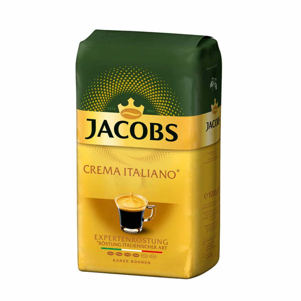 Jacobs Crema Italiano Expertenröstung, Bohnenkaffee, ganze Bohnen, Röstkaffee, Kaffeebohnen, 1000 g