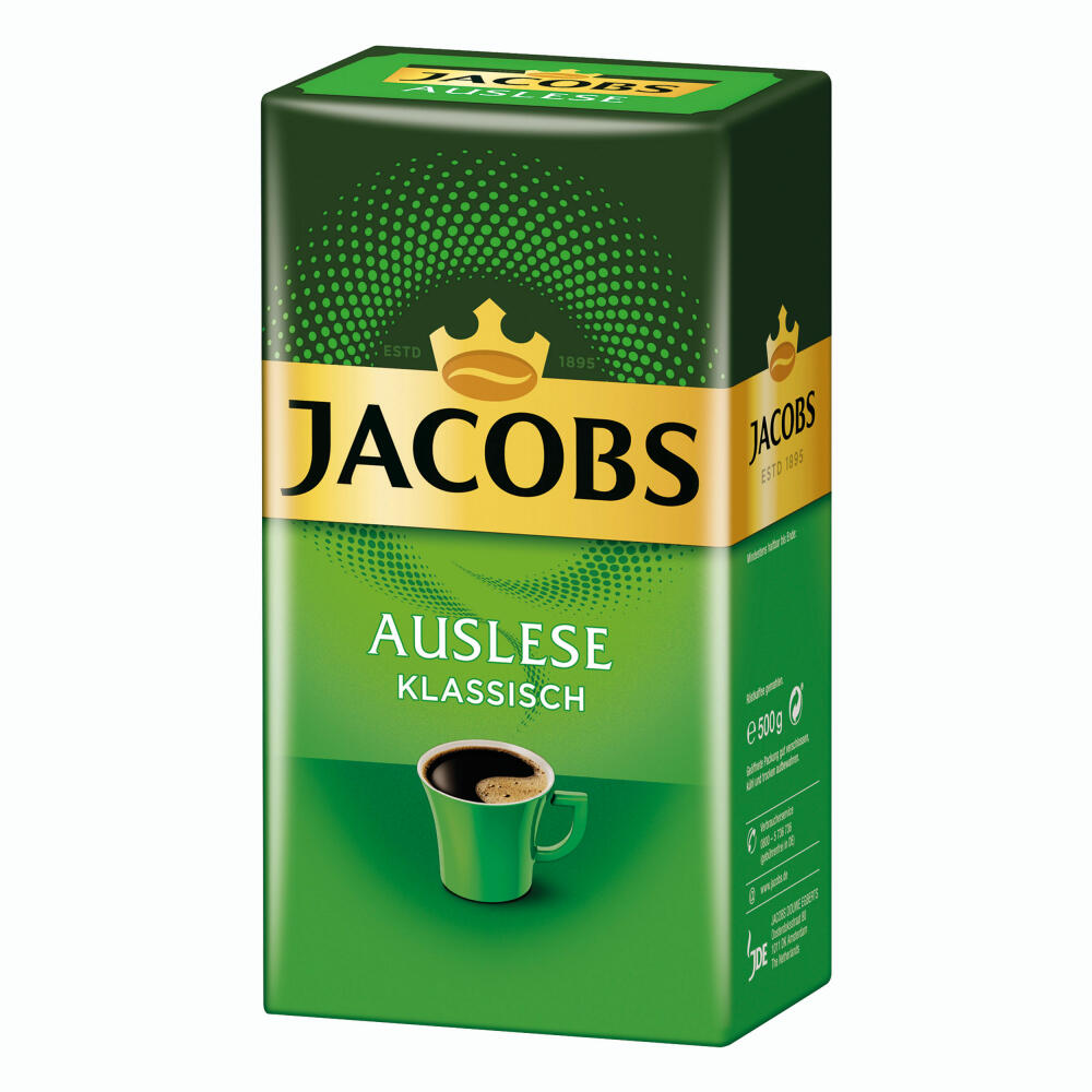 Jacobs Auslese Classic Ground, ground roasted coffee, filter coffee, coffee, 12 x 500 g