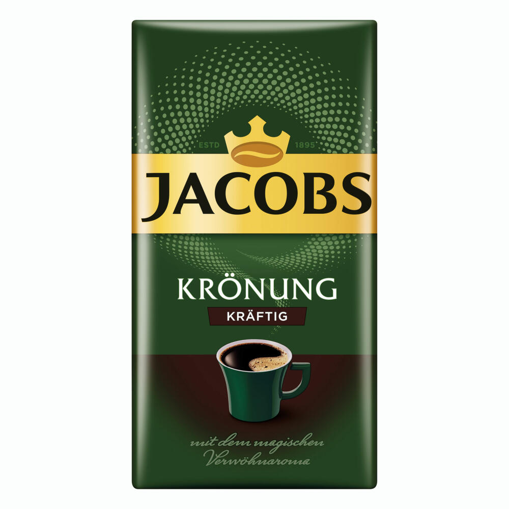 Jacobs Krönung Strong, ground roasted coffee, filter coffee, coffee, full-bodied and intense, 500 g