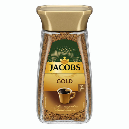 Jacobs Gold, Löslicher Kaffee, Instantkaffee, Instant Kaffee, Löskaffee, Glas, 6 x 100 g