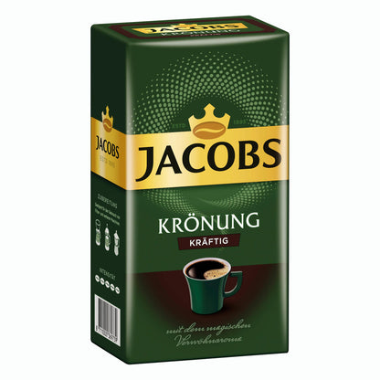 Jacobs Krönung Strong, ground roasted coffee, filter coffee, coffee, full-bodied and intense, 12 x 500 g