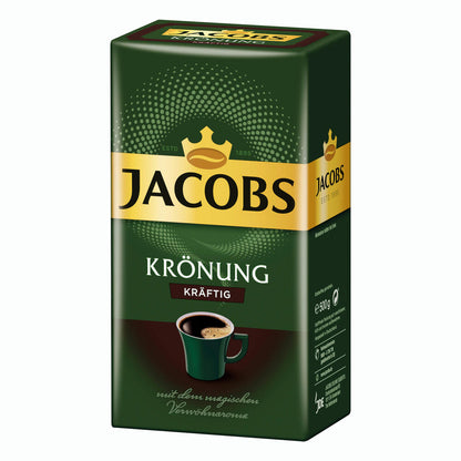 Jacobs Krönung Strong, ground roasted coffee, filter coffee, coffee, full-bodied and intense, 12 x 500 g