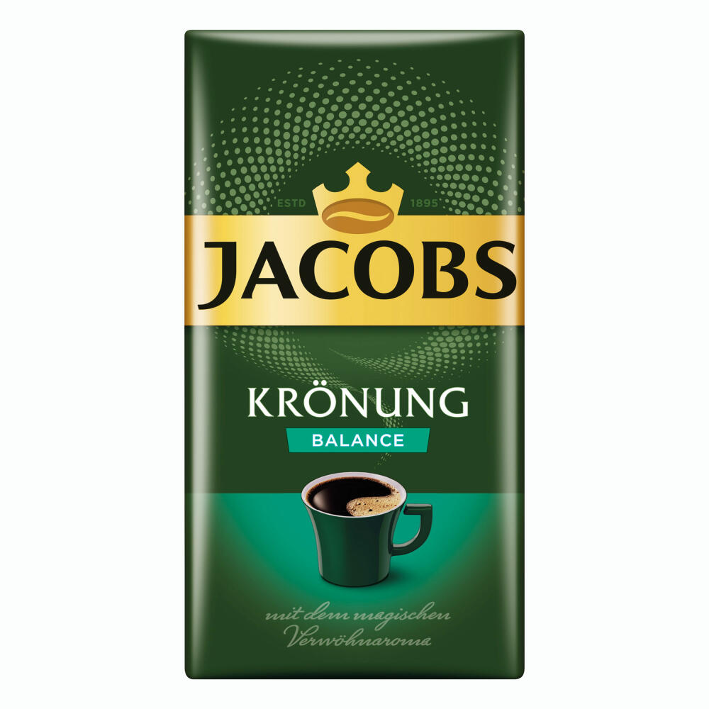 Jacobs Krönung Balance Ground, ground roasted coffee, filter coffee, coffee, 12 x 500 g