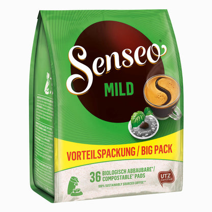 Senseo Mild Kaffeepads, für alle Padmaschinen, Kaffee, Raffiniert und Fein, 360 Kaffee Pads, á 6.9 g