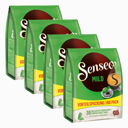 Senseo Mild Kaffeepads, für alle Padmaschinen, Kaffee, Raffiniert und Fein, 144 Kaffee Pads, á 6.9 g