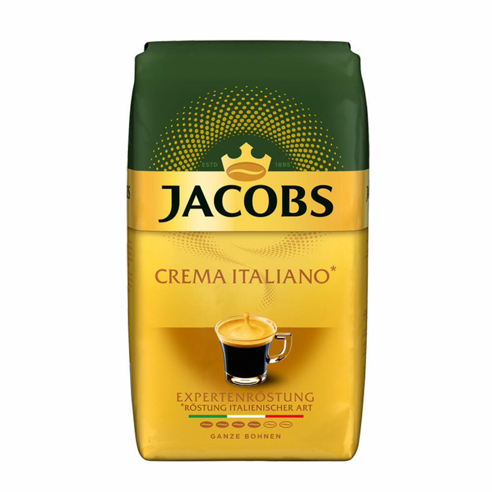 Jacobs Crema Italiano Expertenröstung, Bohnenkaffee, ganze Bohnen, Röstkaffee, Kaffeebohnen, 1000 g