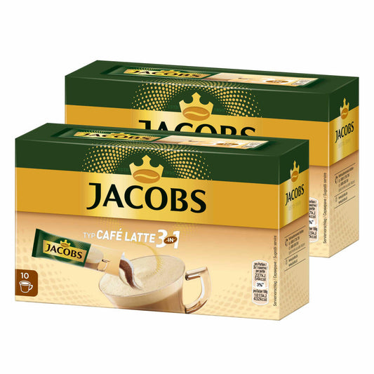 Jacobs 3in1 soluble coffee, type Café Latte, instant coffee, 20 cup portions