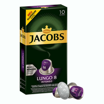 Jacobs Lungo 8 Intenso, Kaffeekapseln, Nespresso Kompatibel, Kaffee, 50 Kapseln, á 5.2 g