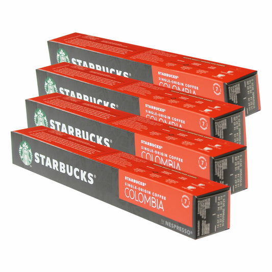 Starbucks Single Origin Colombia Coffee, Set of 4, Medium Roast, Roasted Coffee, Nespresso Compatible, Coffee Capsules, 40 Capsules