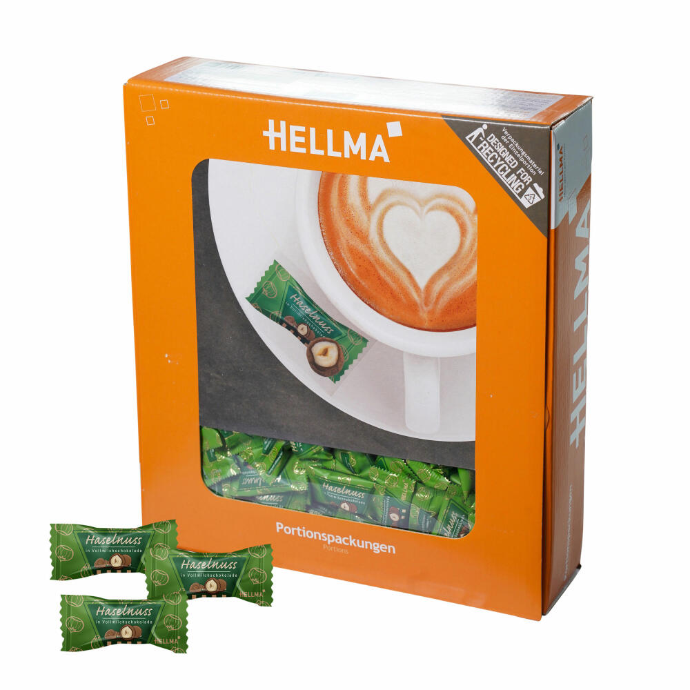 HELLMA Hazelnut in Milk Chocolate, Coffee Biscuits, Chocolate Nut, 380 Pieces