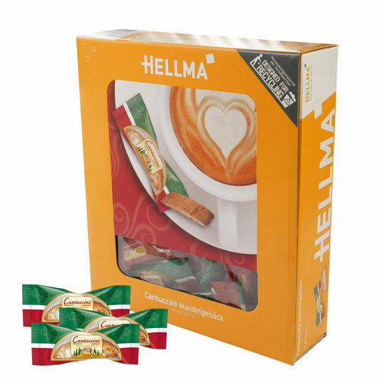 HELLMA Cantuccini, italienisches Mandelgebäck, Kaffeegebäck, 60 Stück