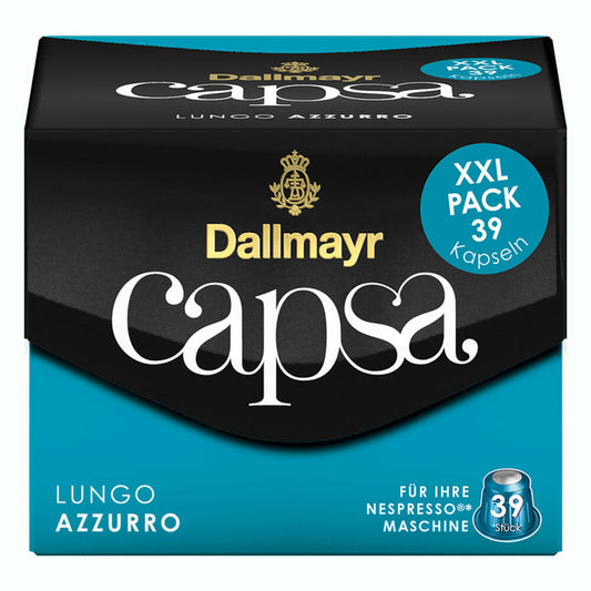 Dallmayr Capsa Lungo Azzurro XXL Nespresso Kompatibel Kapsel, Röstkaffee, Kaffee, 39 Kapseln á 5.6 g