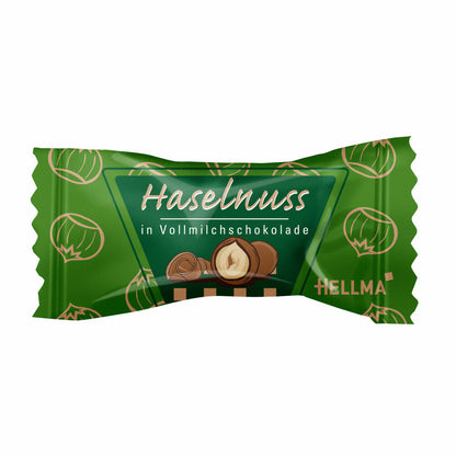 HELLMA Hazelnut in Milk Chocolate, Coffee Biscuits, Chocolate Nut, 380 Pieces