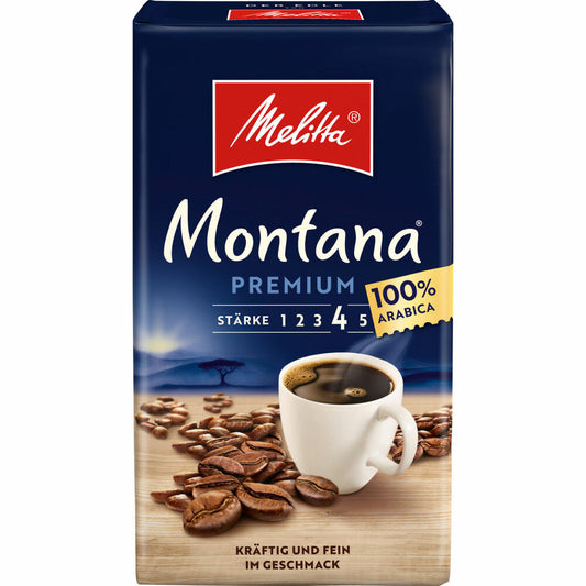 Melitta Montana Premium, ground roasted coffee, filter coffee, coffee, 500 g