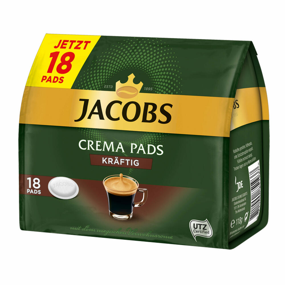 Jacobs Kaffeepads Crema Pads, Kräftig, Intensiver & Vollmundiger Geschmack, Kaffee, 36 Pads