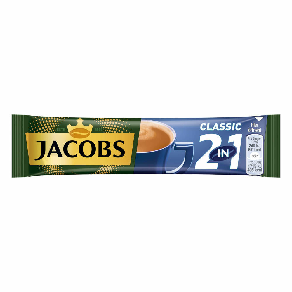 Jacobs 2in1 soluble coffee, instant coffee, 10 cup portions